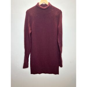 Banana Republic Women's Size S Burgundy Turtle Neck Pullover Sweater Dress EUC
